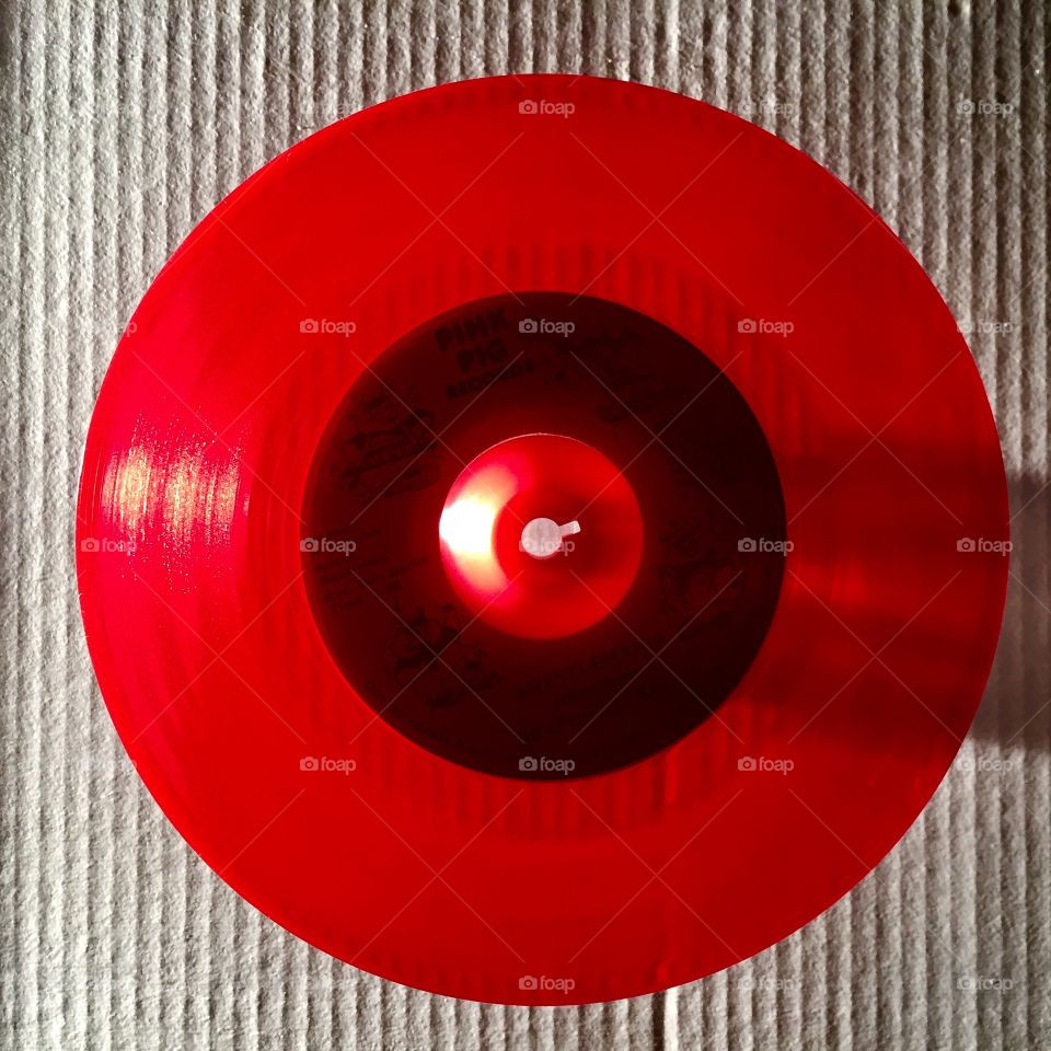 Red Vinyl Over White Cardboard 