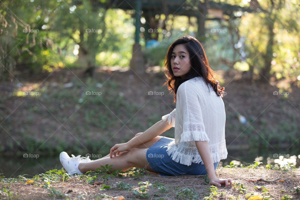 Cute girl in the park 