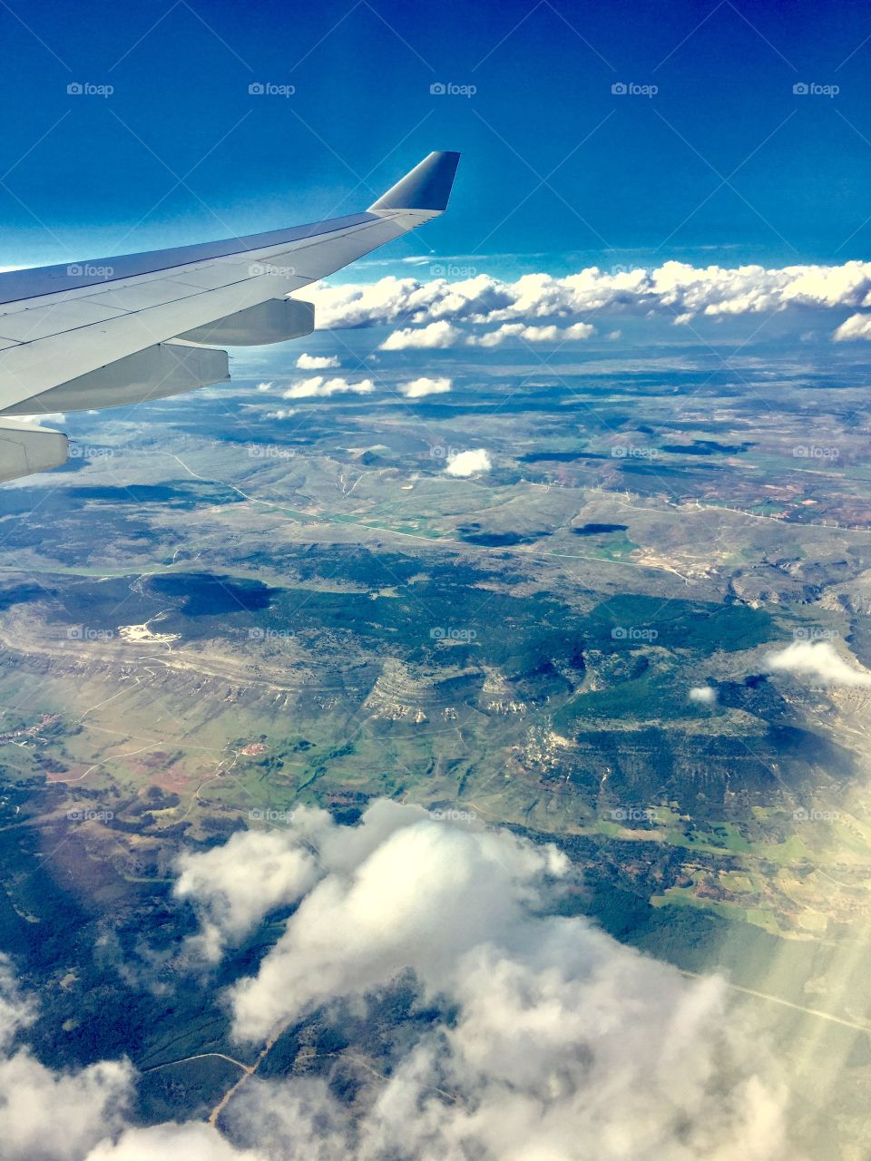 View from an airplane window 