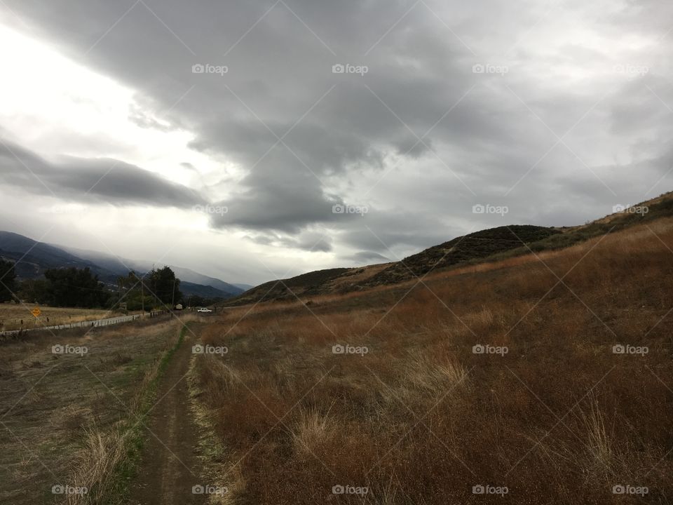 Dark clouds over the trail