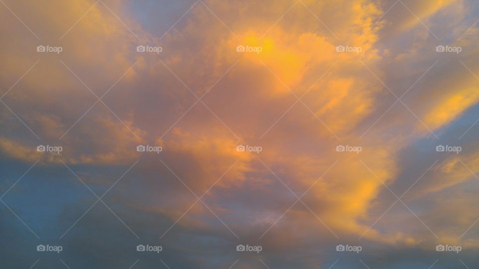 dusk clouds of orange