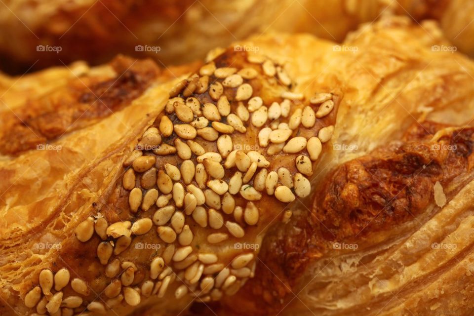 Macro of home made croissant