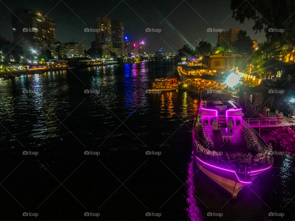 The River Nile At Night, Egypt. 