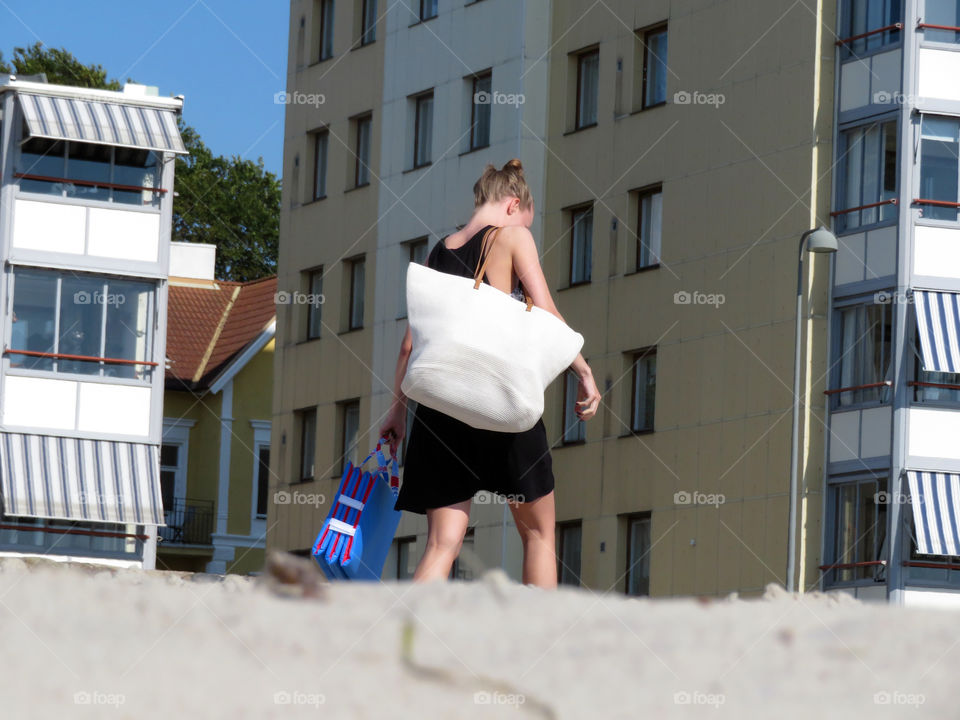 Just leaving the beach