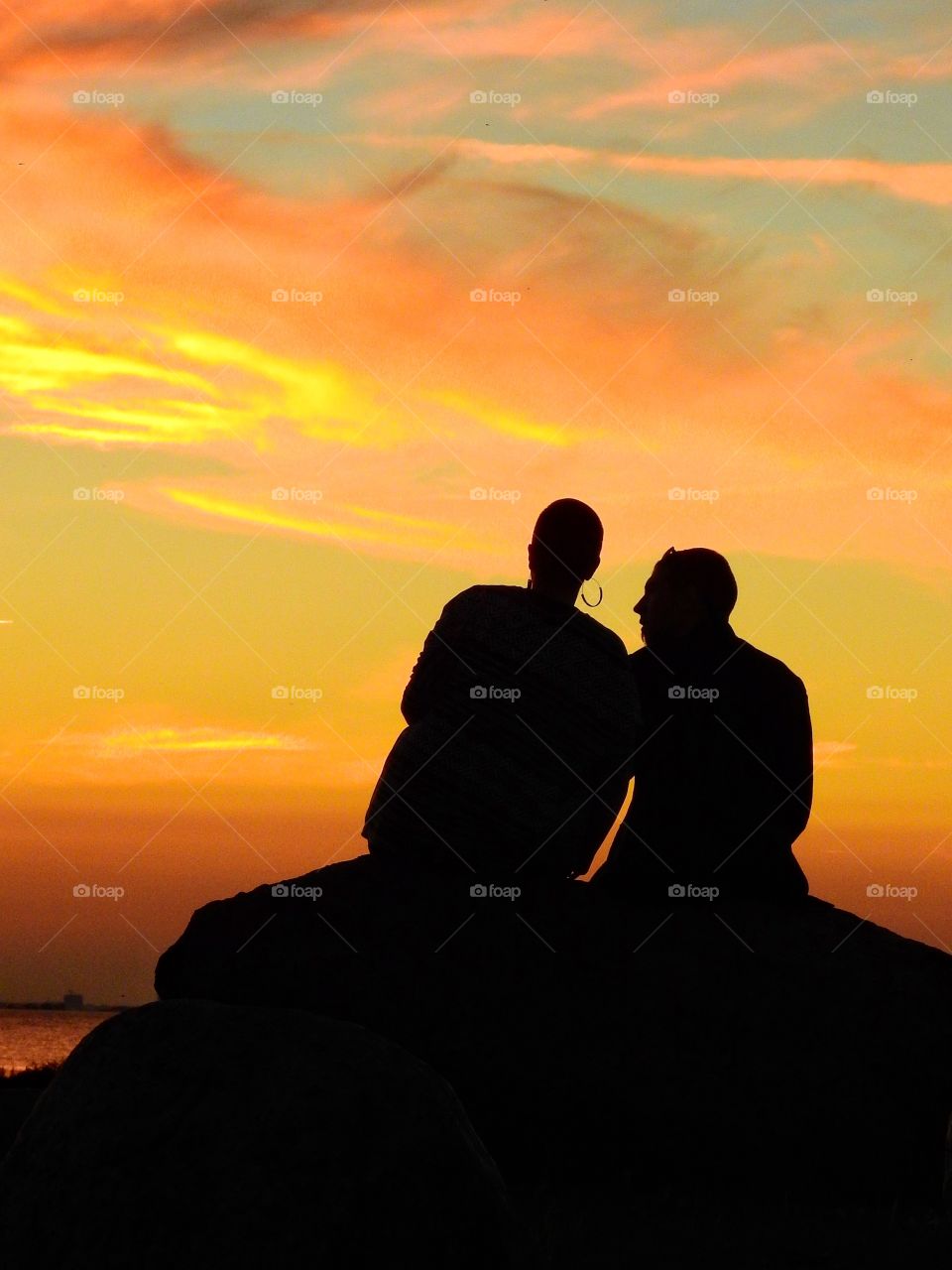 Silhouette of person at sunset