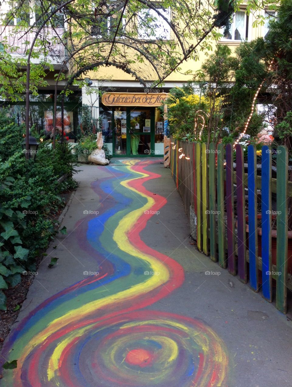 Rainbow path. path to the entrance
