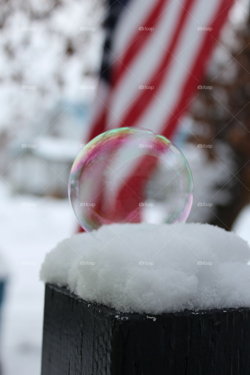 Red white and blue bubble