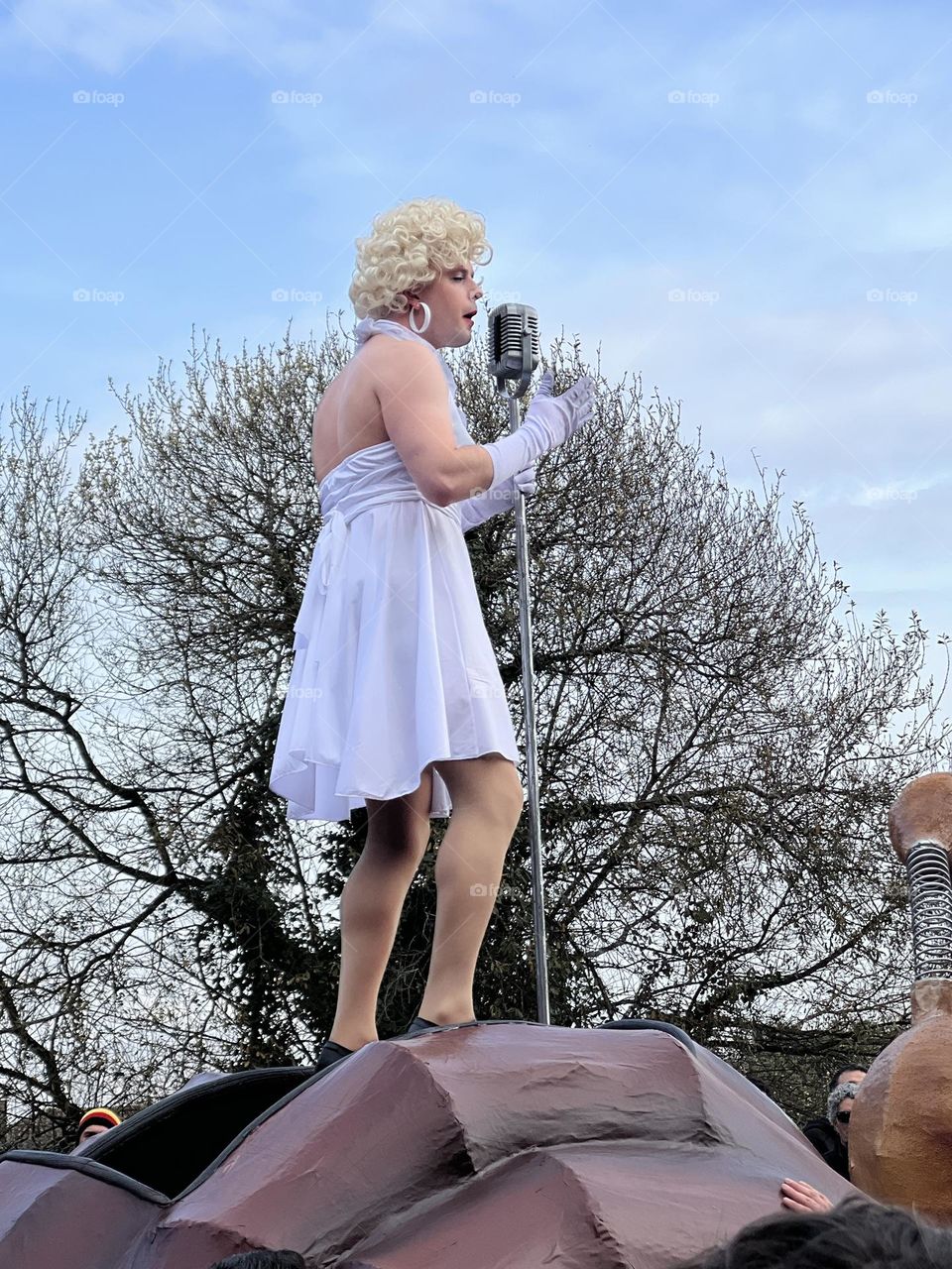 Man dressing as Marilyn Monroe