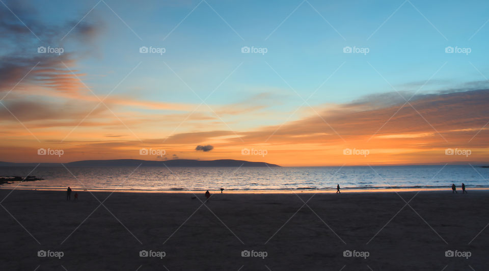 Silverstrand beach at sunset, Galway, Ireland