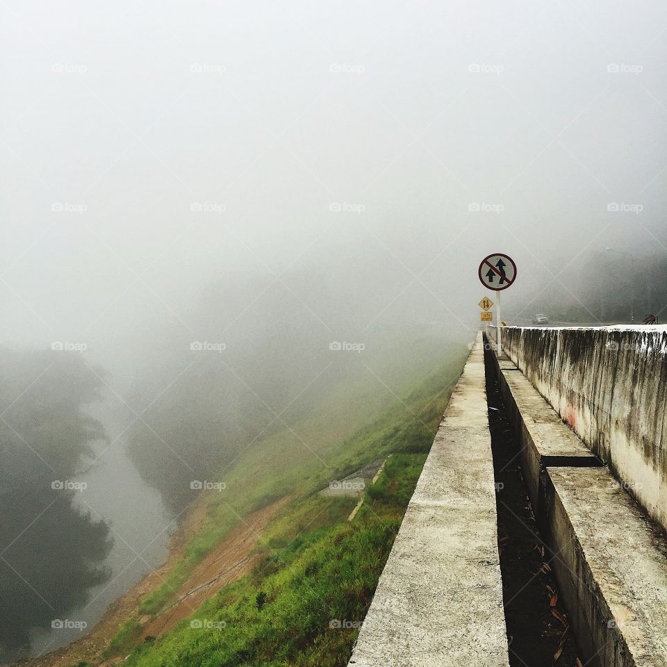 Stream and road in morning