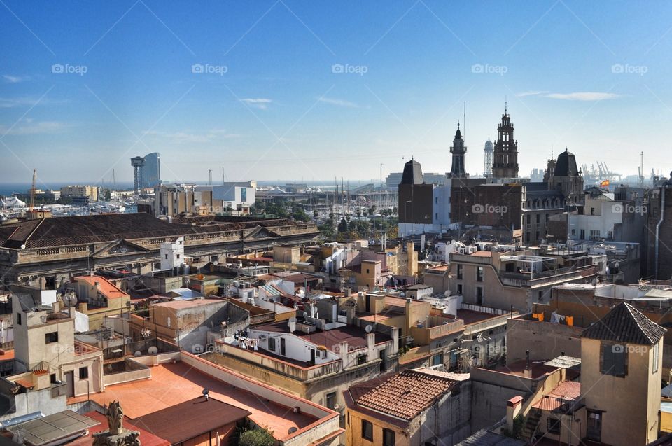 Barcelona from the Santa Maria del Mar cathedral 