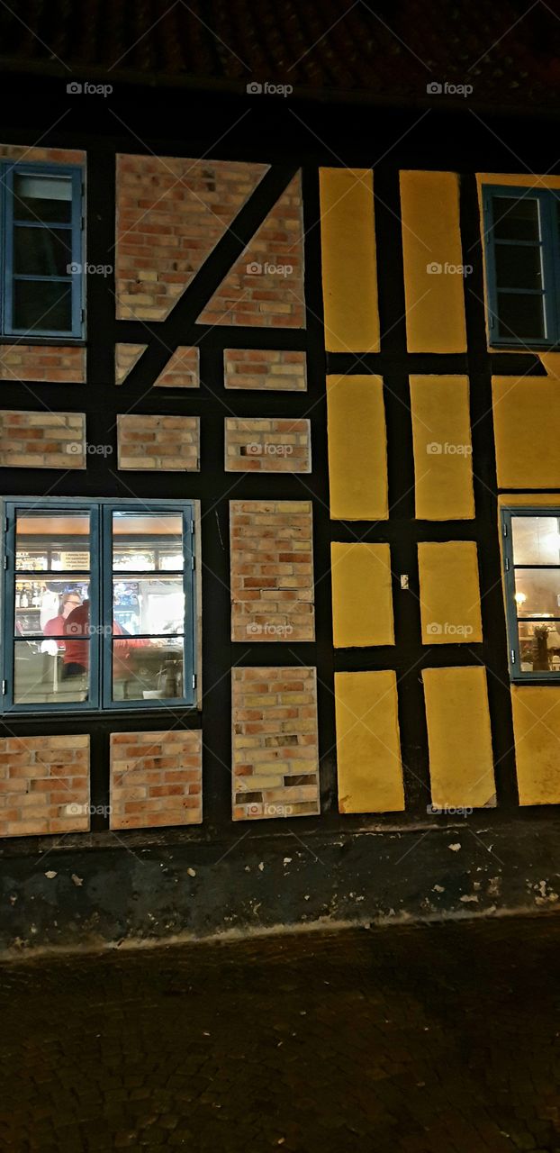 Bar through a window on a half-timbered house