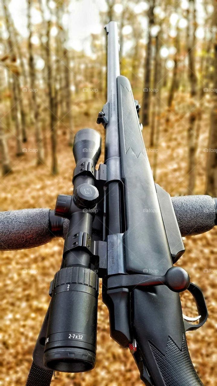 Whitetail deer season in Illinois. Browning A-Bolt 12 gauge, Zeiss Optic.