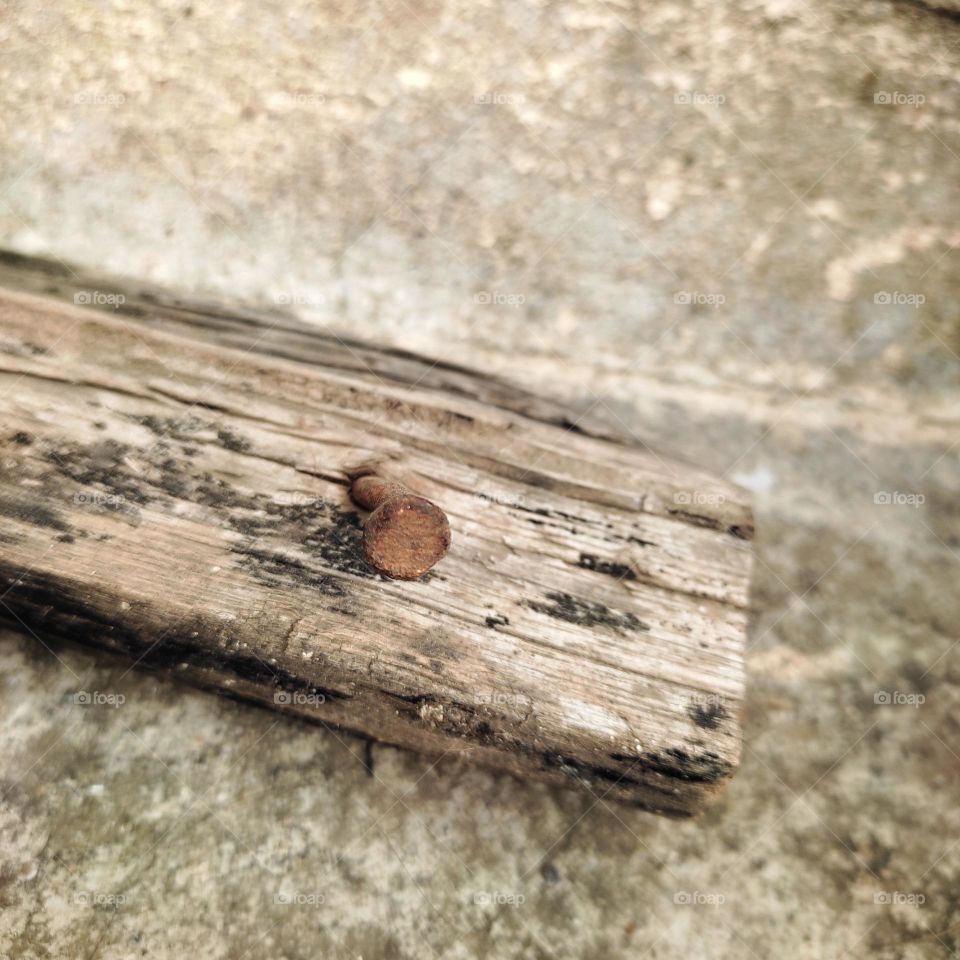 Rusty Nail in Wood