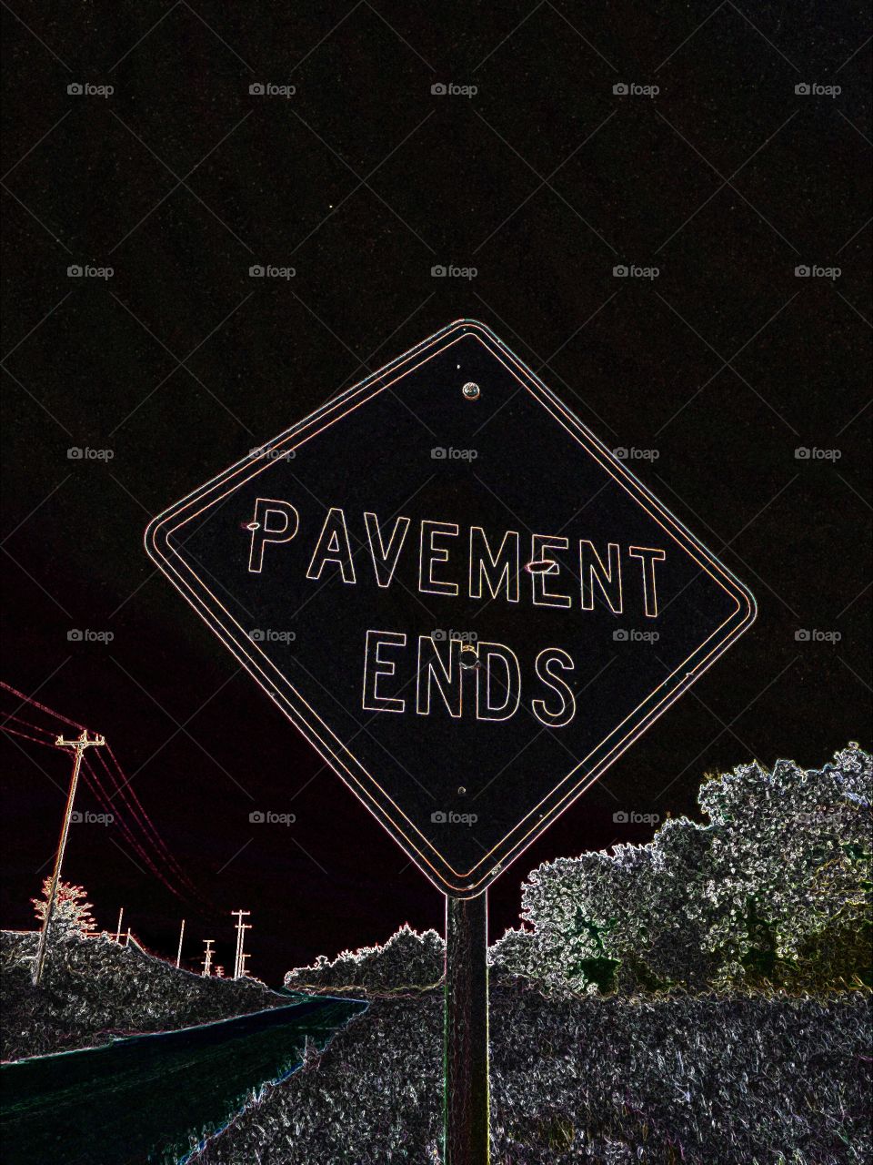 Pavement Ends stylized
