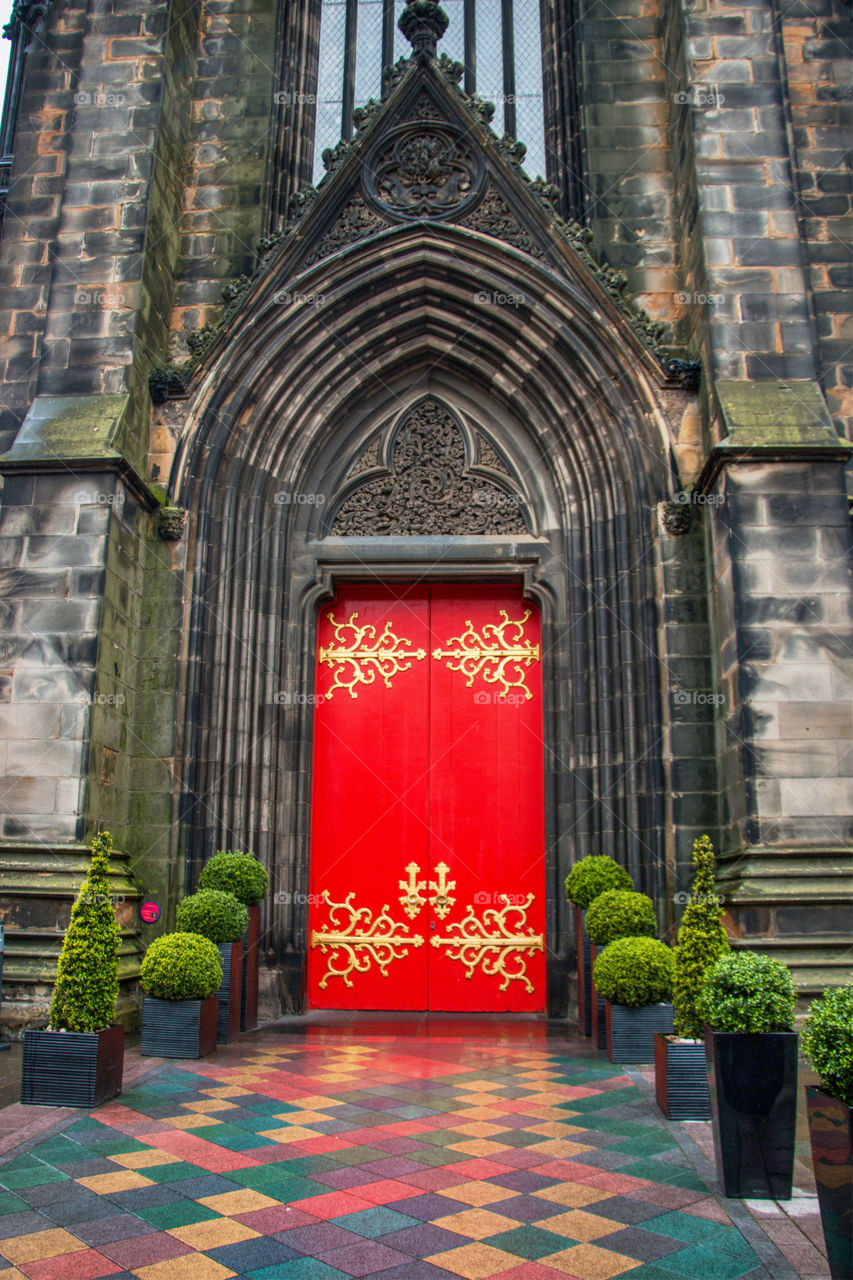 Red church door 