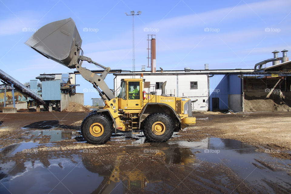 Yellow bulldozer