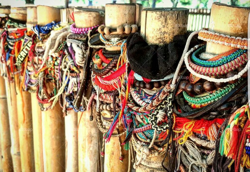 friendship bands in killing fields cheung ek, pnohm phen, cambodia