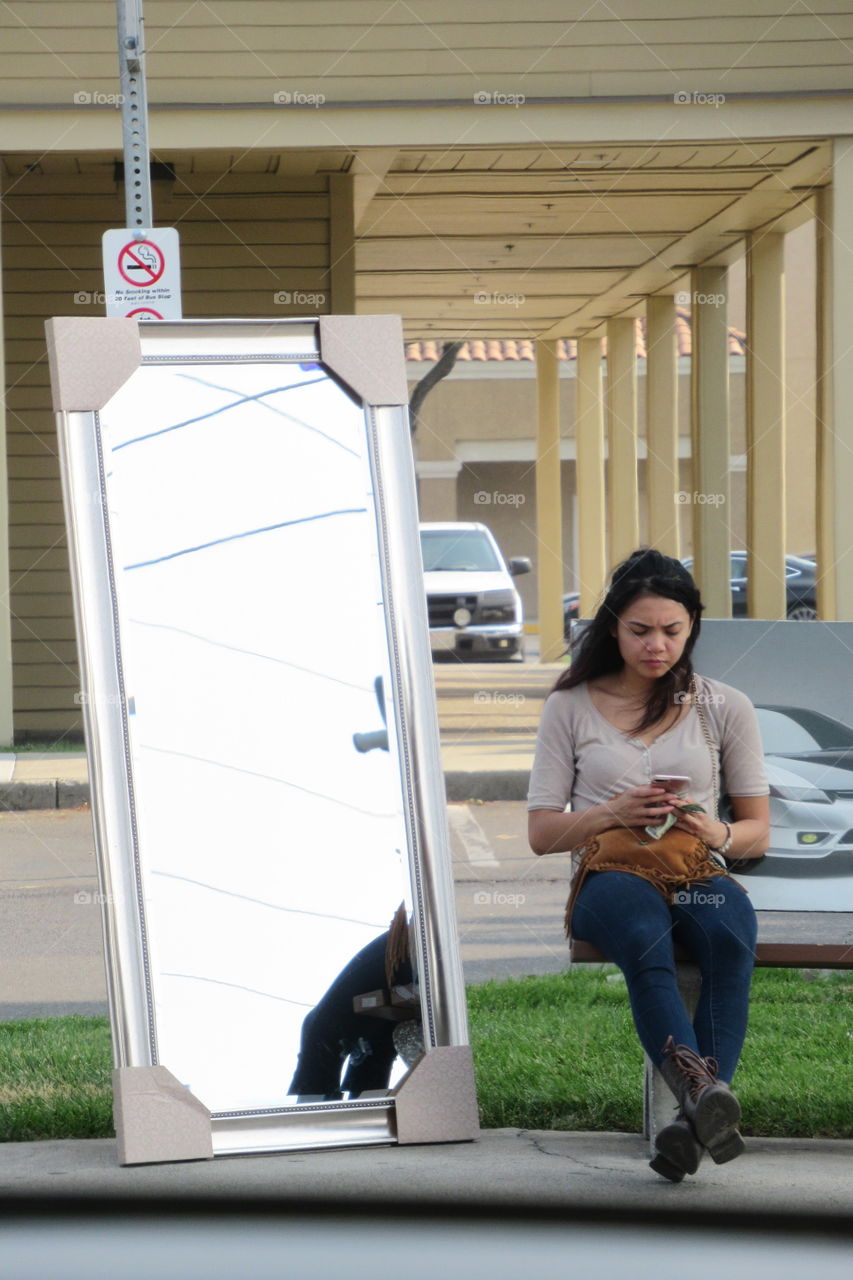 Waiting at the bus stop