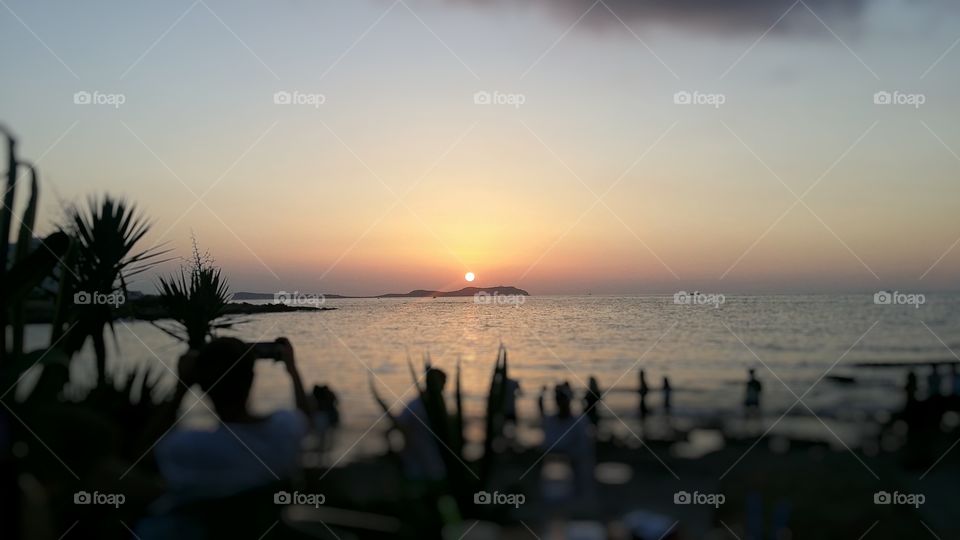 View of beach during sunset