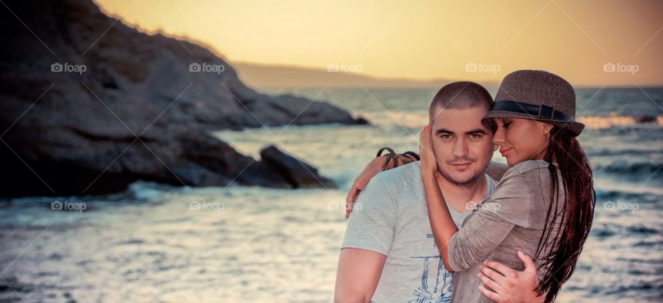 Romantic couple on the beach