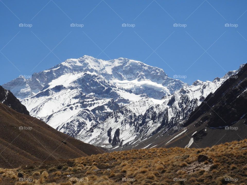 Paisajes Montañas Aconcagua Argentina Nieve