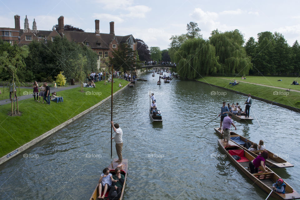 People enjoying sunlight in Cambridge