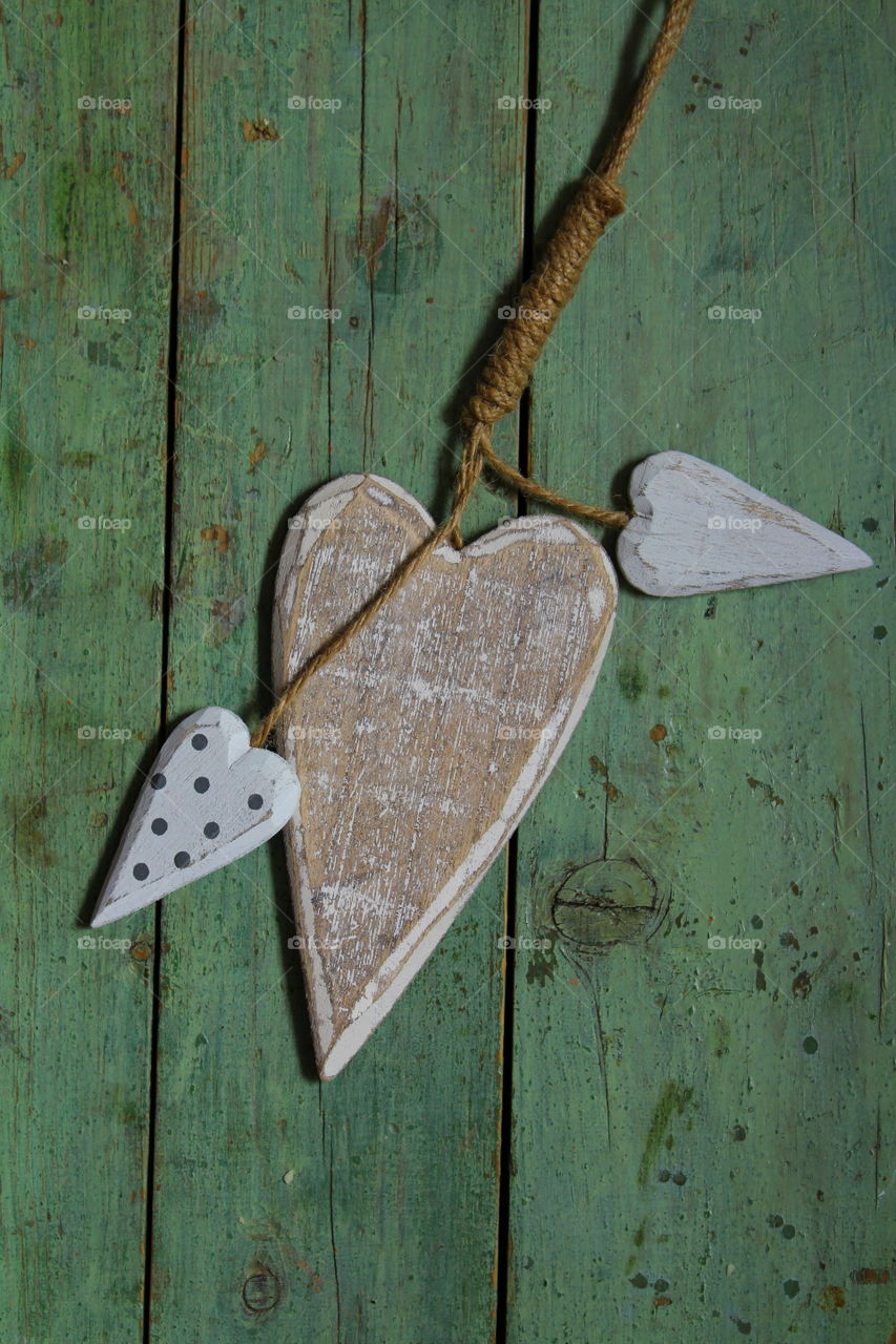 Wooden heart decorations