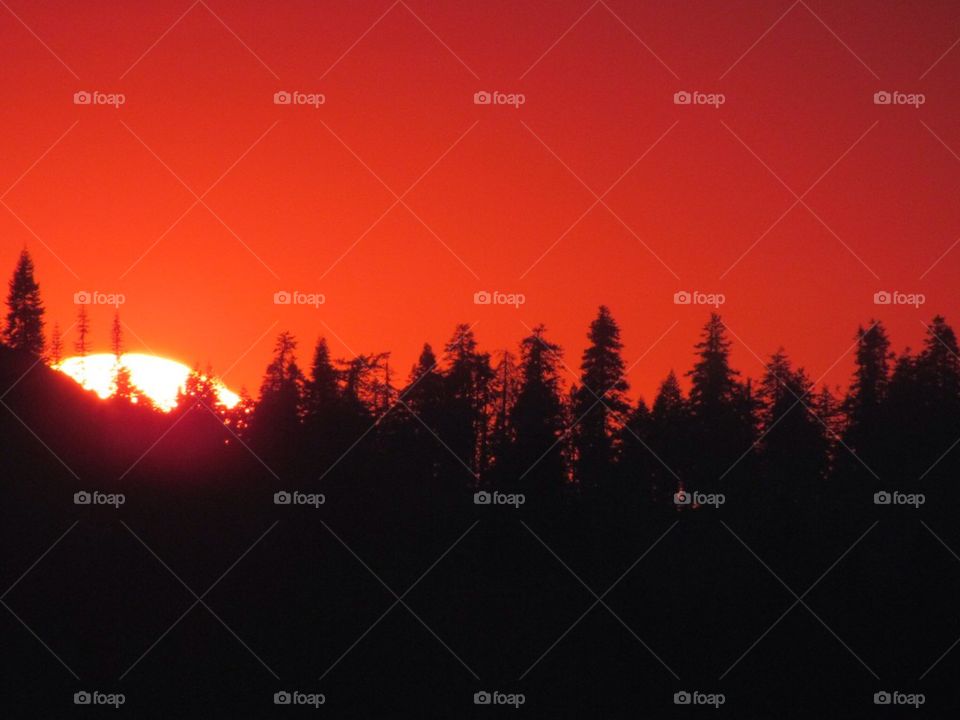 Sierras Sunset Silhouette  