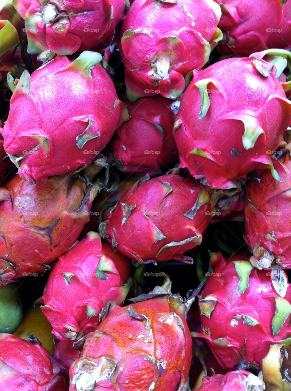Dragonfruit at a located at a midwestern supermarket.