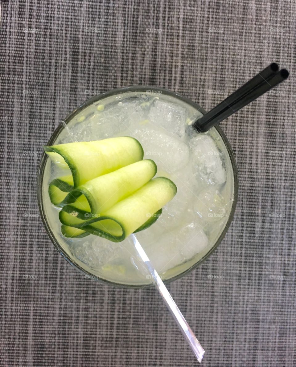 Lemon cucumber Martini cocktail
