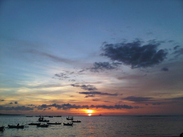 Sunset at Jimbaran Beach, Bali Island, Indonesia
