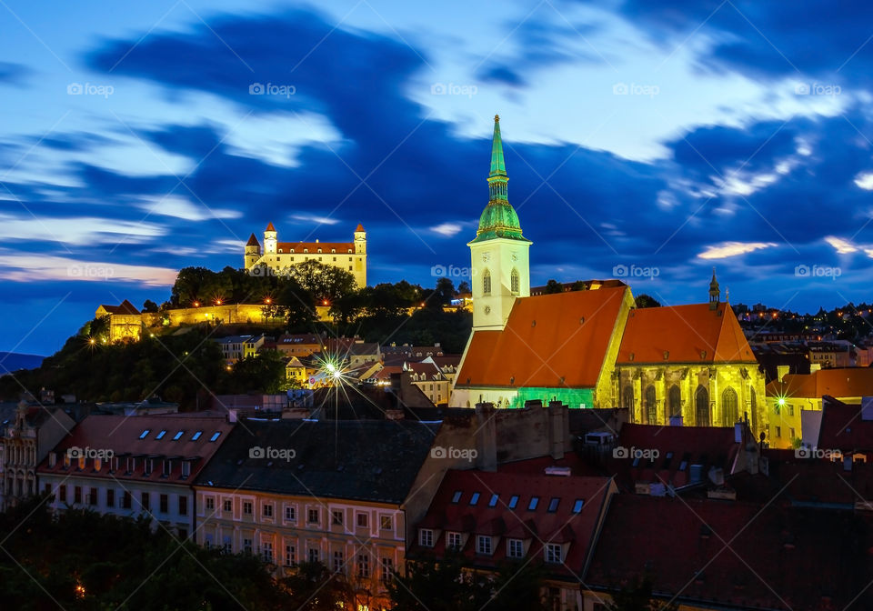 Old town Bratislava at night