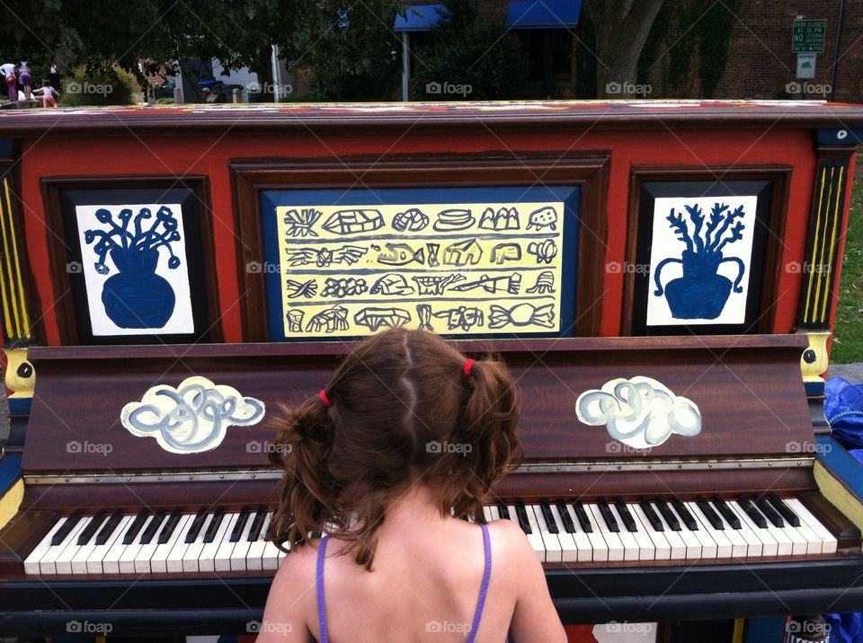 Girl playing piano