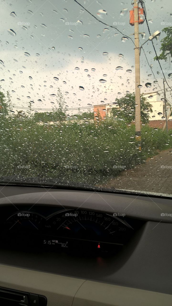 Raindrops on my window. Monsoon
