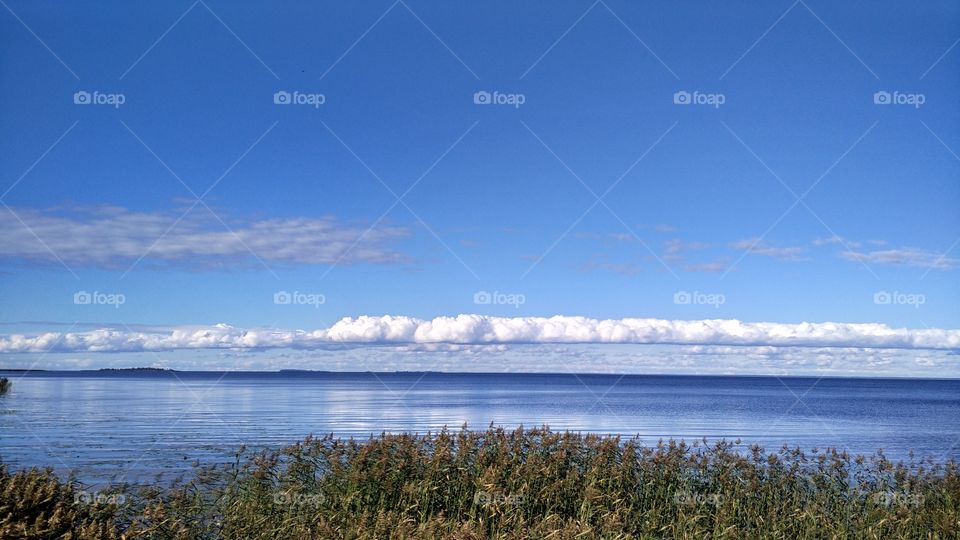 view on quiet water  and clouds