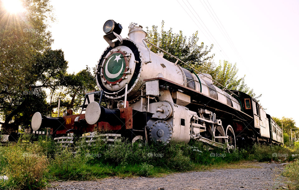 Golra Railway Heritage Museum. Stored vintage Pakistan Railways Steam Engine at the Railway Museum in Islamabad, Pakistan.
