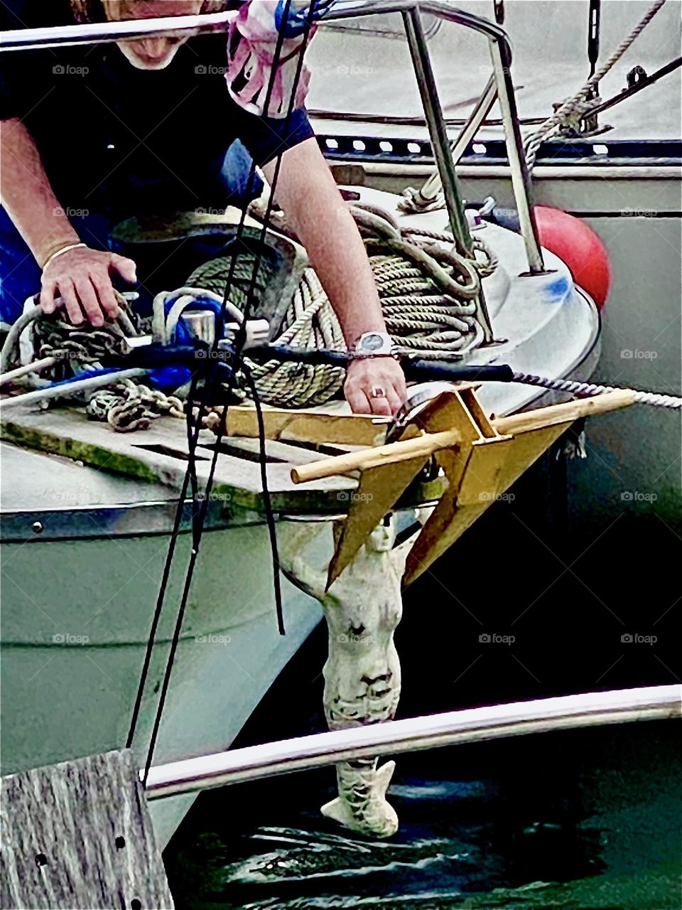 A closeup on “Jonie”, the figurehead mermaid that “protects” our boat. She has done an excellent job so far. We don’t know exactly how old she is. She came with the boat when we got it in 2018. 2022. Hypnotic Productions