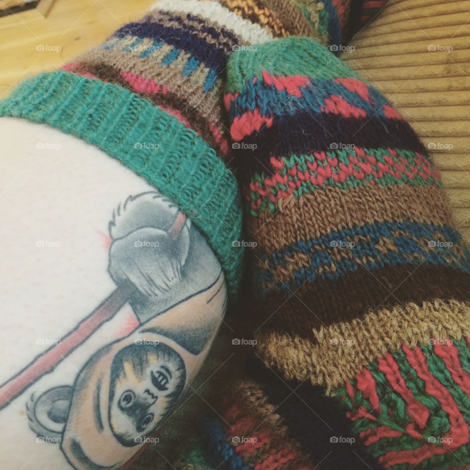 Star Wars tattoo and comfy socks 