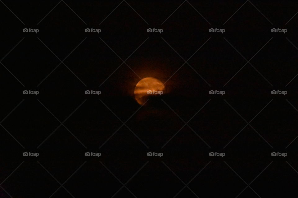 The beauty of the night sky. The orange moon was a good surprise during my walk around town. 