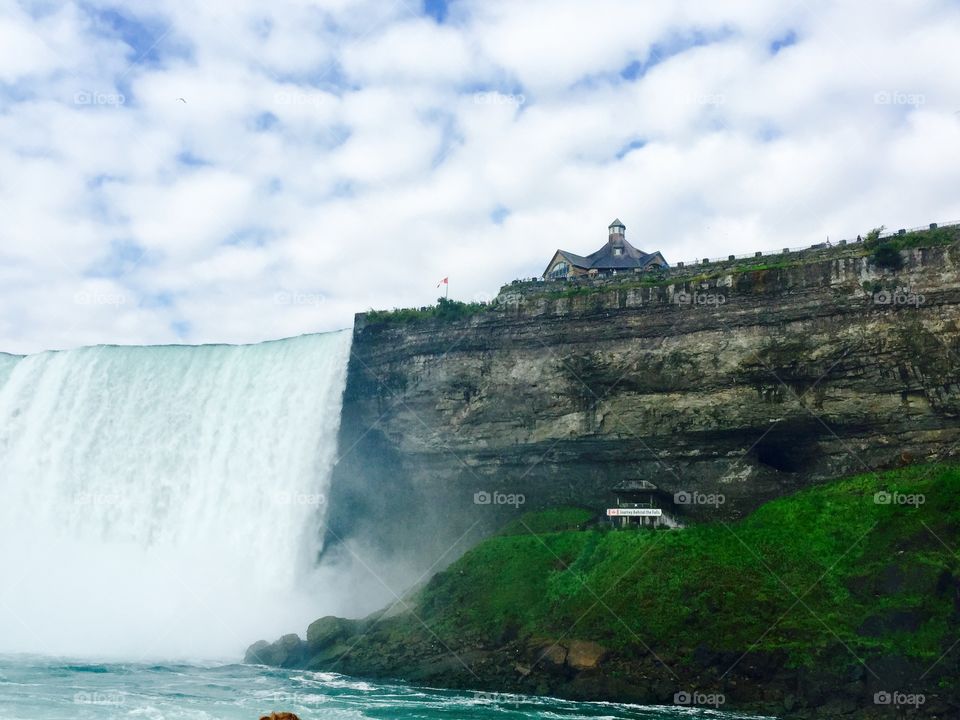 Looking up - horseshoe falls. Looking up - horseshoe falls