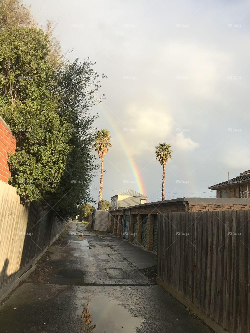 Back street in Melbourne in a cloudy day 