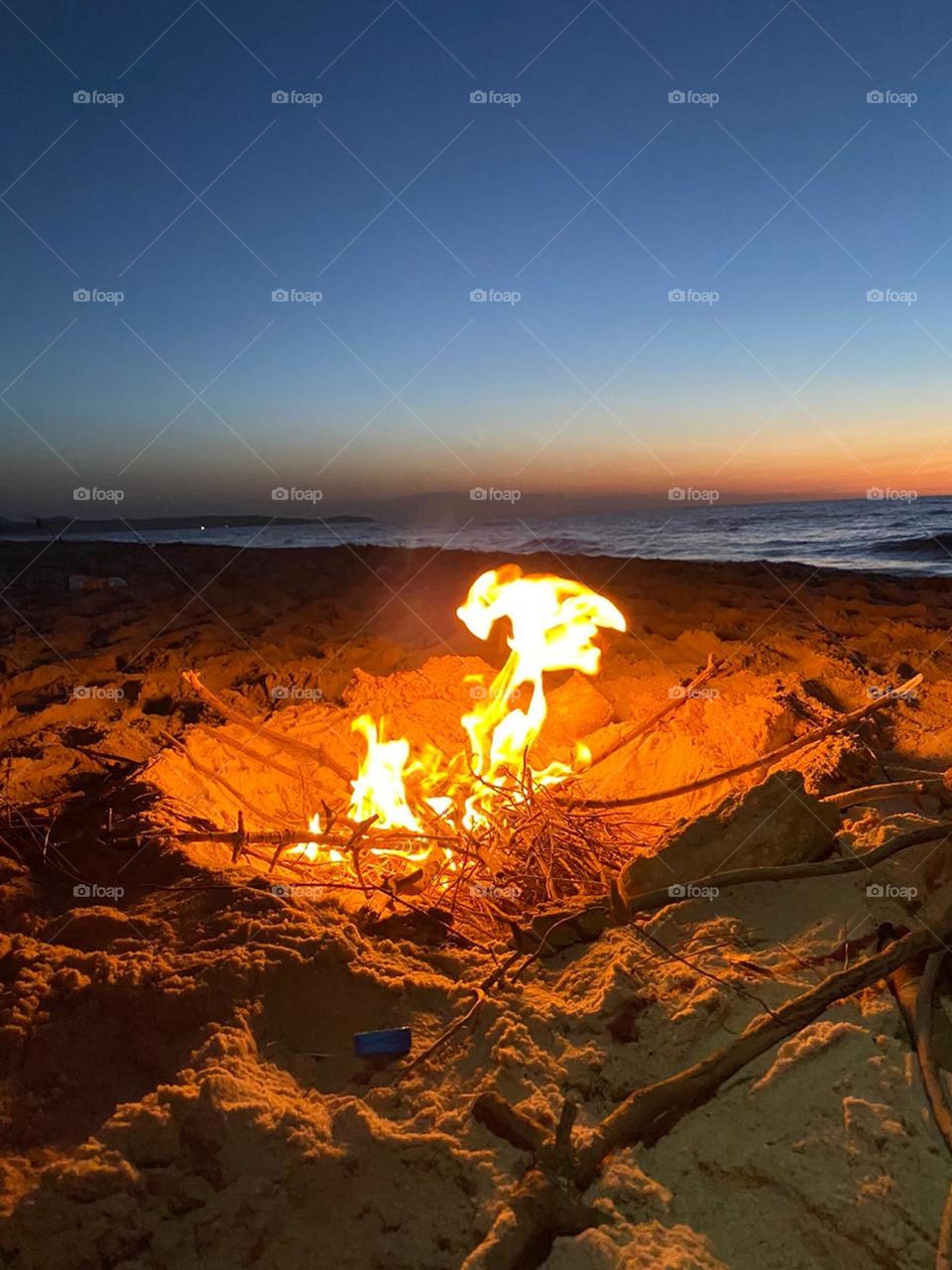 fire summer and beach