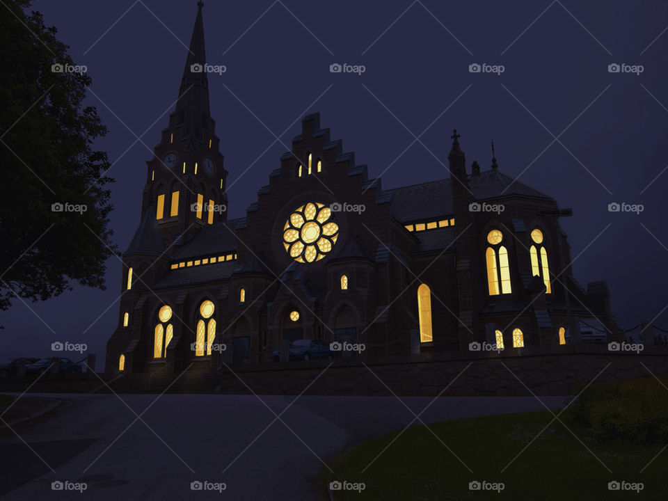 Church in the night.