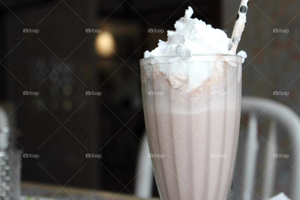 Chocolate shake with loaded yummy whipping cream