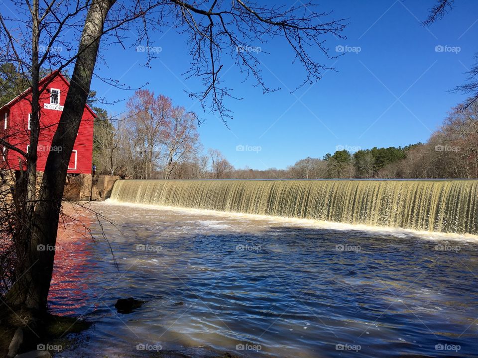 Old mill and waterfall 