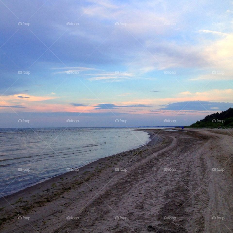 beach sunset seaside baltic sea by omiata