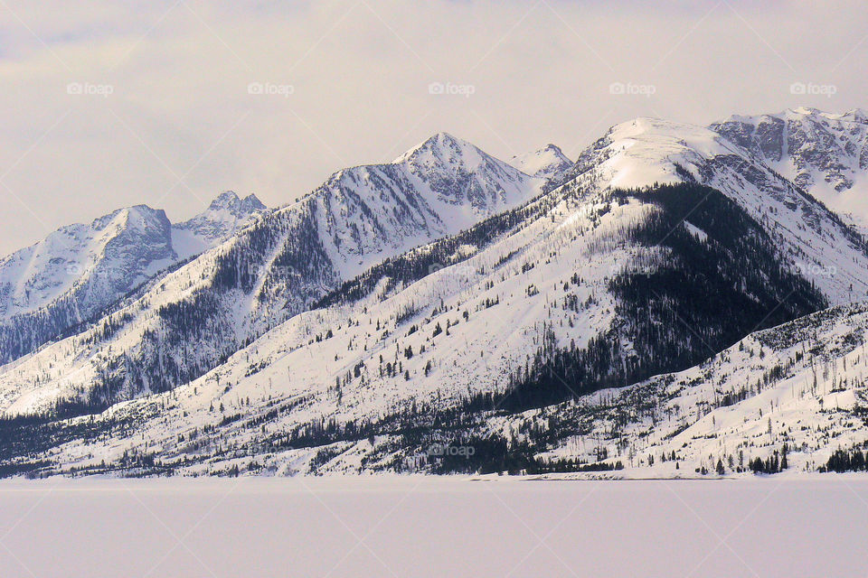 The grand tetons national park in winter