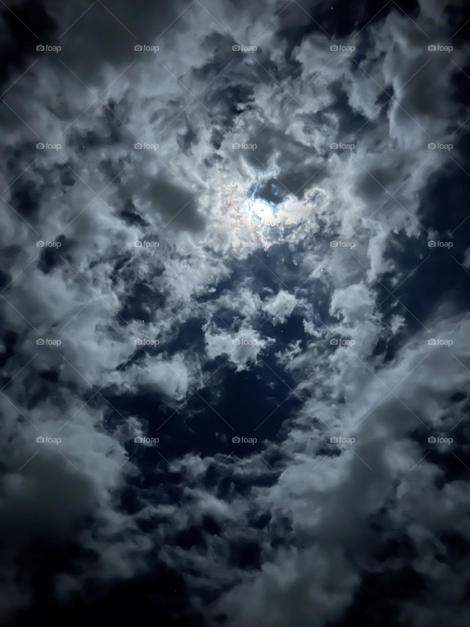 Clouds hiding the moon