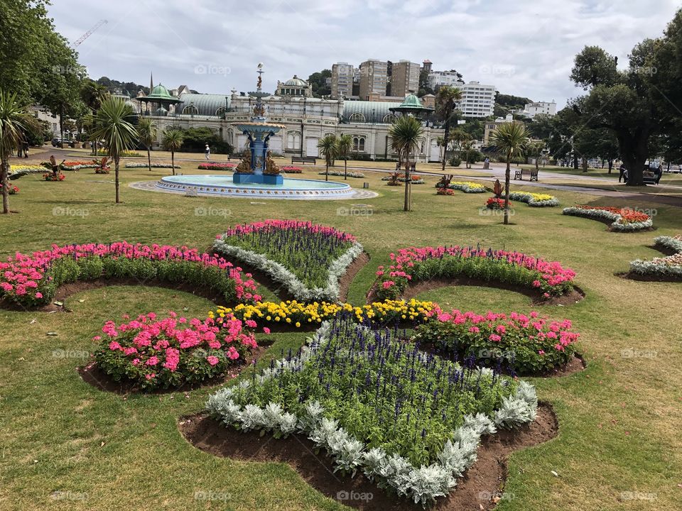 Tor Gardens right on the edge of Torquay is massively popular, this photo takes into account the beautiful gardens and the urban presence in the distance.